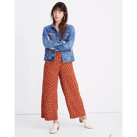 Madewell Tall Huston Pull-On Crop Pants in Inkspot Dots size xxst - Picture 1 of 9